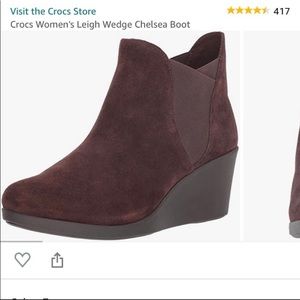 Croc suede ankle boots
